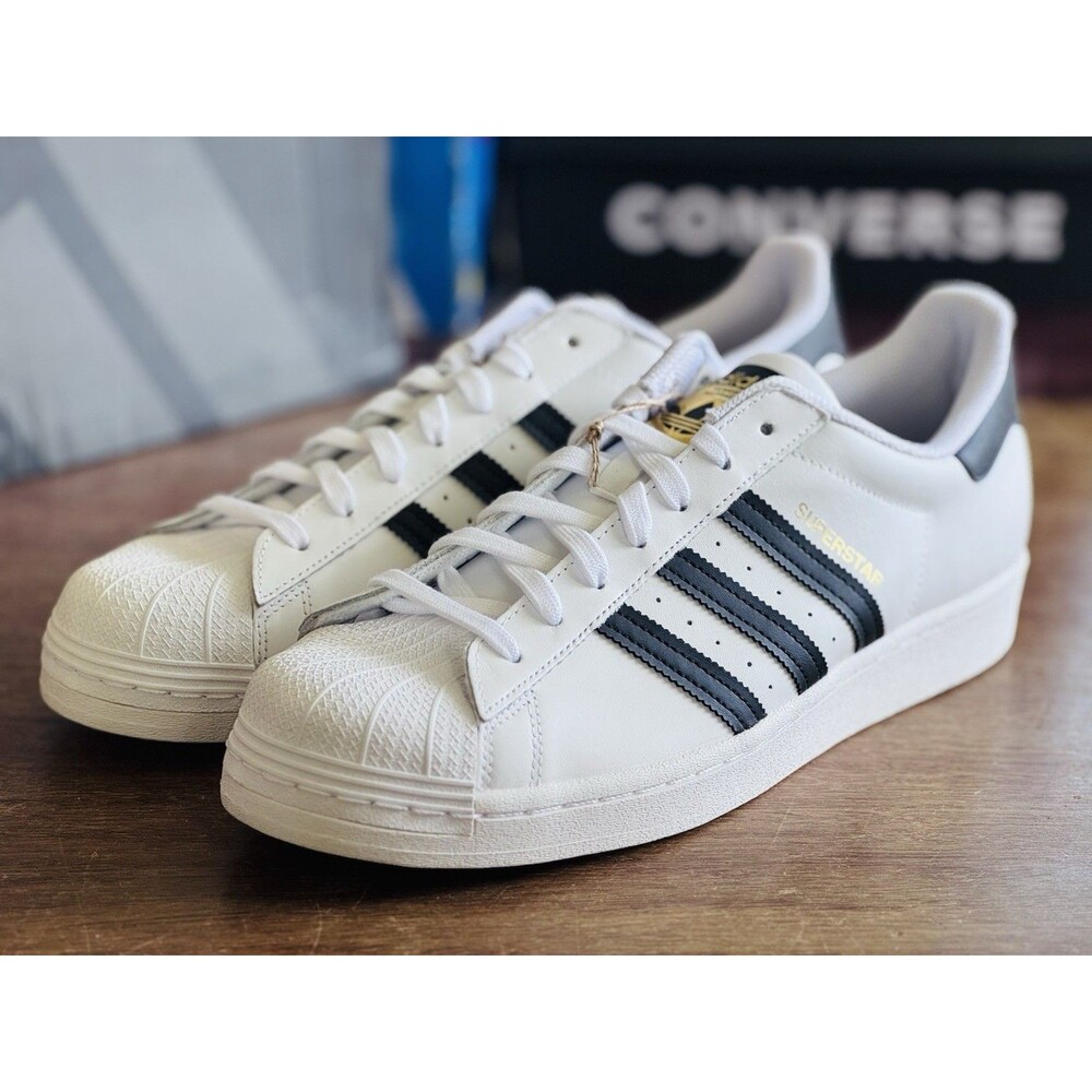 Men’s Size 12 adidas Superstar White Core Black Shell Toe EG4958 NIB
